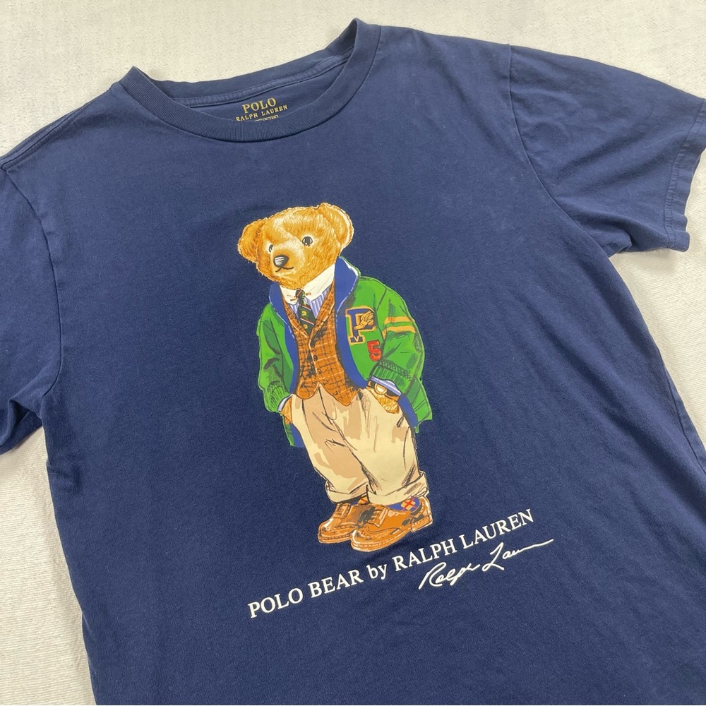 Polo by Ralph Lauren Navy Polo Bear Graphic Tee with Green Jacket